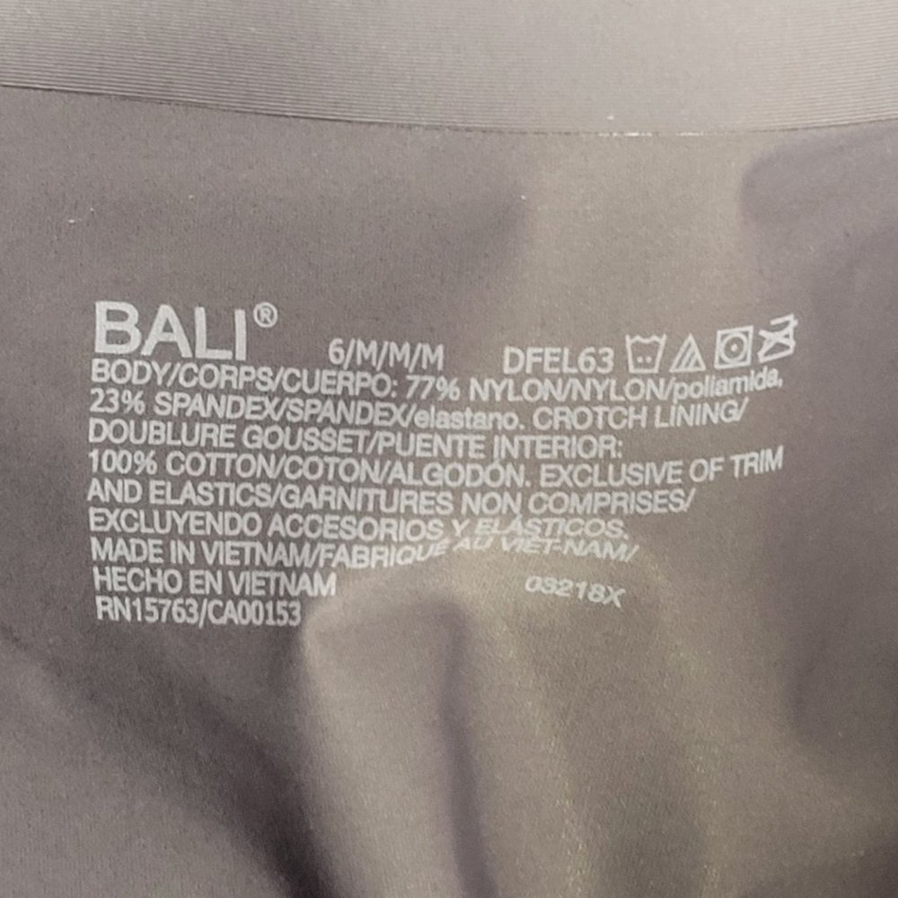 NWT BALI Easylite Smooth Comfort Hipster Panty Gray/Purple Med/6 - Picture 8 of 8